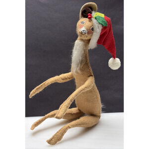 Vintage Annalee Doll Bendable Doe Holiday Christmas Figures Reindeer Deer Hat